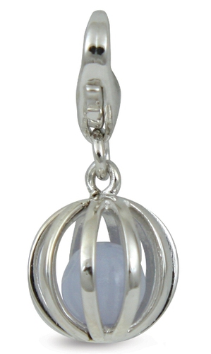 Celebrate a September birthday with a Blue Agate birthstone charm