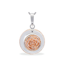 English Rose - Always a Lady - sterling silver pendant (cute size, rose gold)