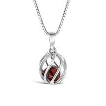 Birthday wishes - sterling silver pendant (red)