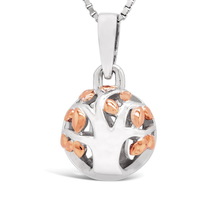 Set of a family tree - sterling silver necklace and earrings (rose gold)