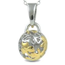 Spring set of Shamrock - sterling silver pendant with earrings