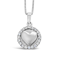 When you love – light shines on you! Sterling silver necklace with cubic zirconia.
